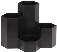 WEDO pennenbakje HONEYCOMB, 4 vakken, PP, zwart