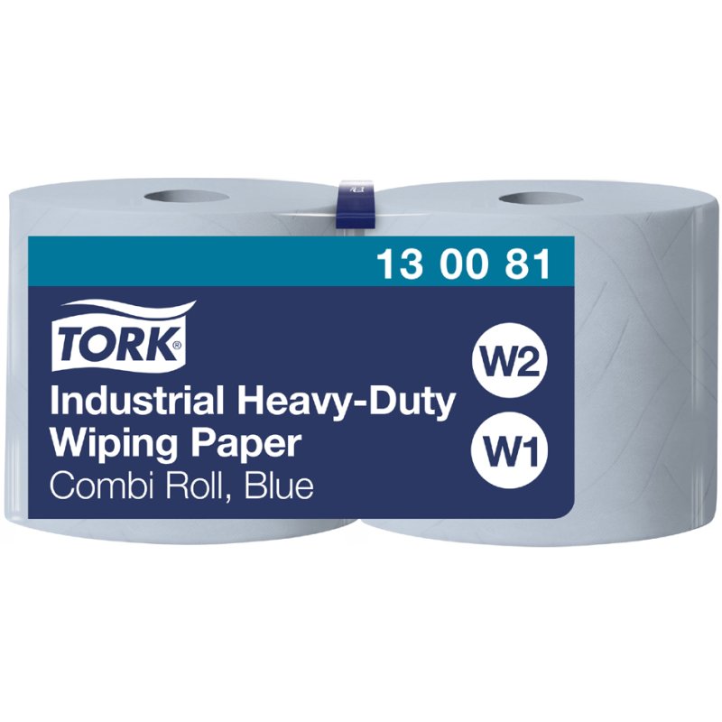 Tork chiffon de nettoyage industriel, 3 plis, bleu, extra résistant, 119 m