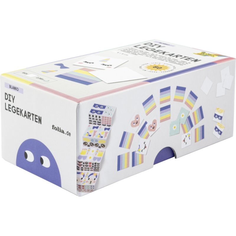 folia DIY legkaarten blanco, 60×60 mm, wit, 60 kaarten
