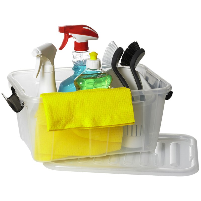 Plast Team boîte de rangement avec couvercle, 8 litres, transparent, empilable
