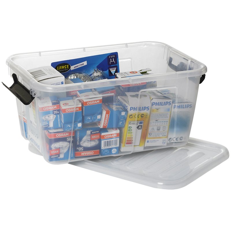 Plast Team boîte de rangement avec couvercle, 8 litres, transparent, empilable