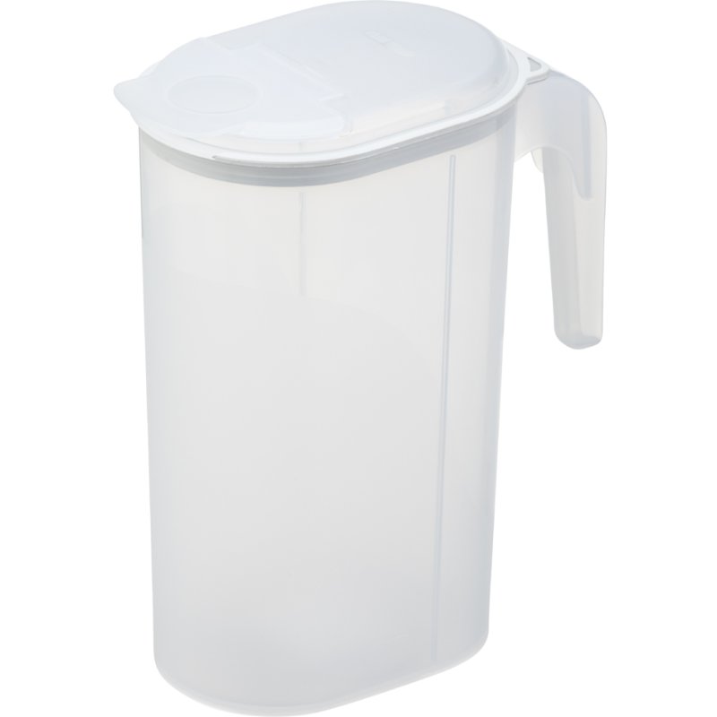 Plast Team bidon à jus, 1,5 litre, transparent/blanc, avec poignée