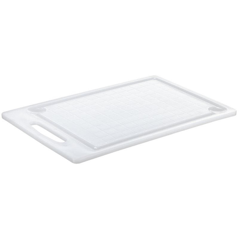 Plast Team Planche à découper avec rainure, 465 × 311 mm, blanc