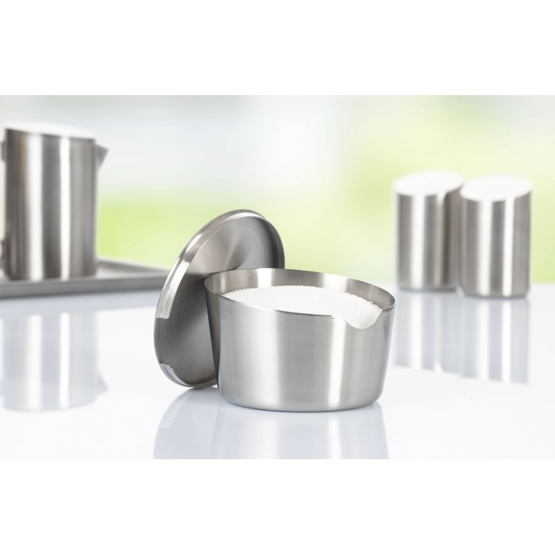 Esmeyer pot à sucre VISTA avec couvercle, rond, argent, inox 18/10