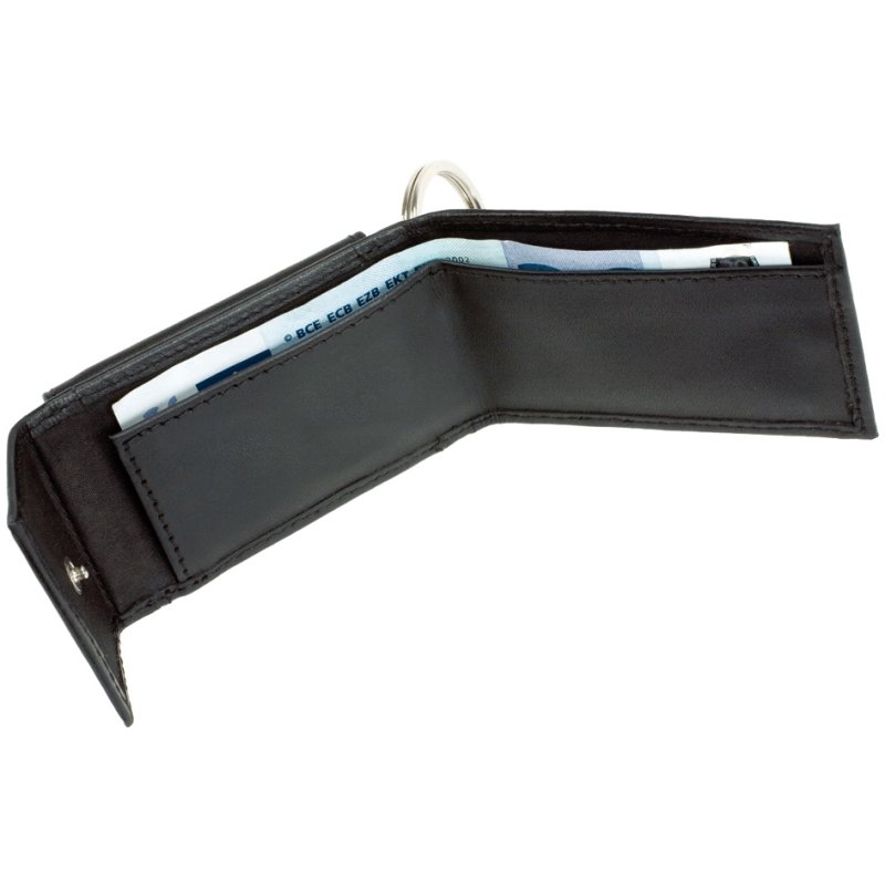 Alassio mini portemonnee, nappaleder, zwart, 150×50×85 mm