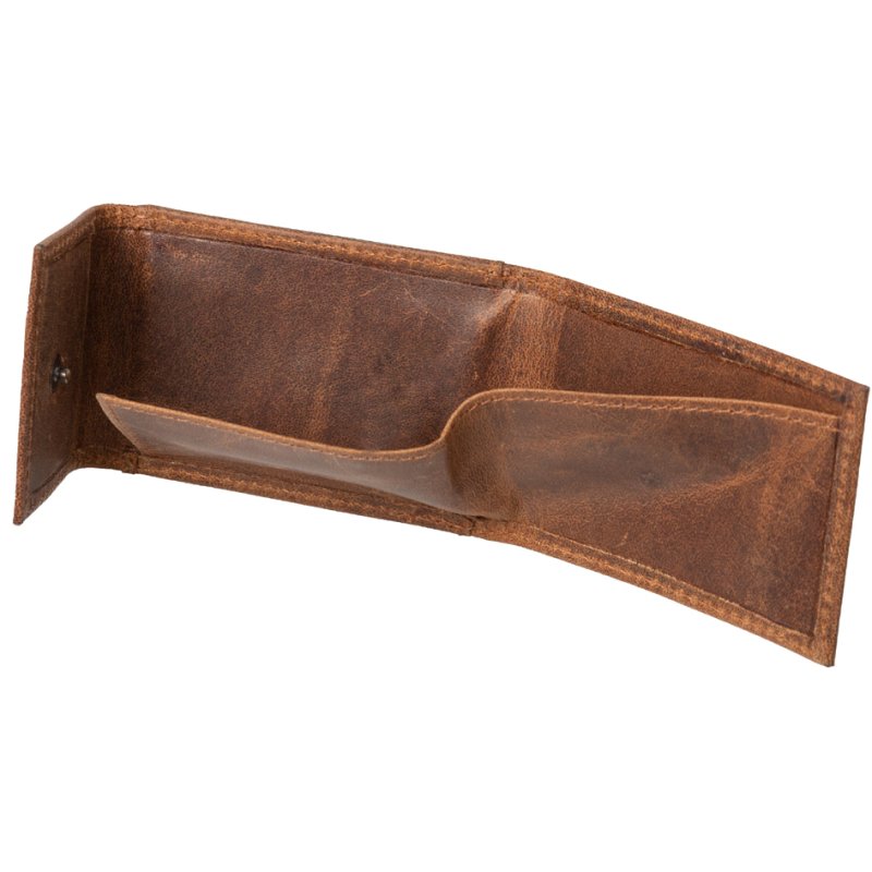 Alassio mini portemonnee, leer, bruin, 150×50×85 mm