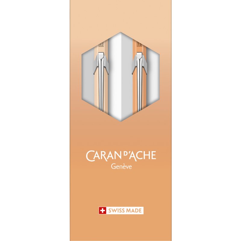 CARAN D'ACHE schrijfset Sunset Sky, oranje, balpen en vulpotlood