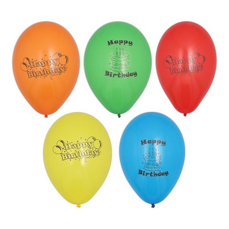 PAPSTAR ballons Happy Birthday, assortis colorés, 220 mm, 10 pièces