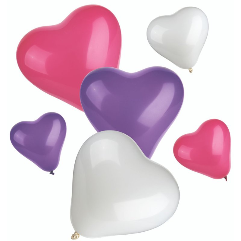 PAPSTAR balloons heart, various colours, 12 pieces