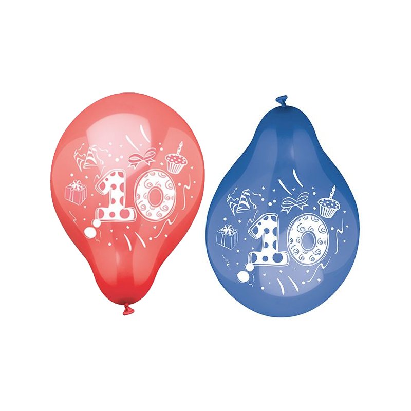 PAPSTAR ballons chiffres « 1 », ronds, couleurs assorties, 6 pièces