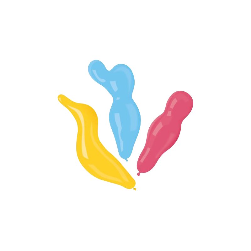 PAPSTAR balloons figures, coloured assorted, natural latex, 8 pieces