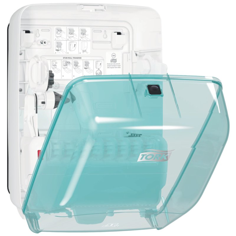 Tork distributeur de rouleau d'essuie-mains Performance, turquoise, étanche aux éclaboussures, système W6