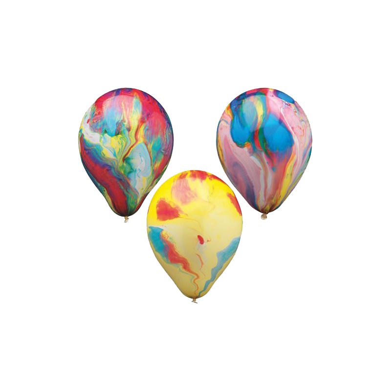 PAPSTAR ballons multicolore, diamètre 22 cm, effet marbre, 8 pièces