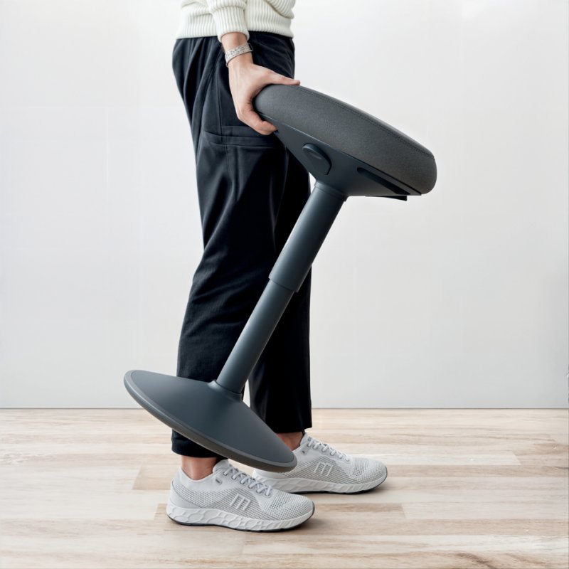 LEITZ chaise de bureau ergonomique Ergo Active, gris foncé, réglage hauteur 47-64 cm