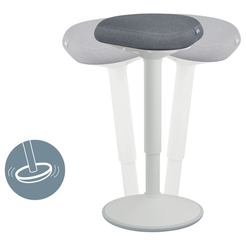 Leitz tabouret ergonomique assis-debout Ergo Active, hauteur réglable 57-82 cm, gris clair