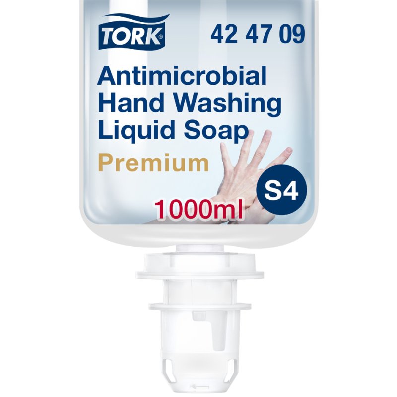 Tork savon liquide antimicrobien, inodore, 1000 ml, système S4