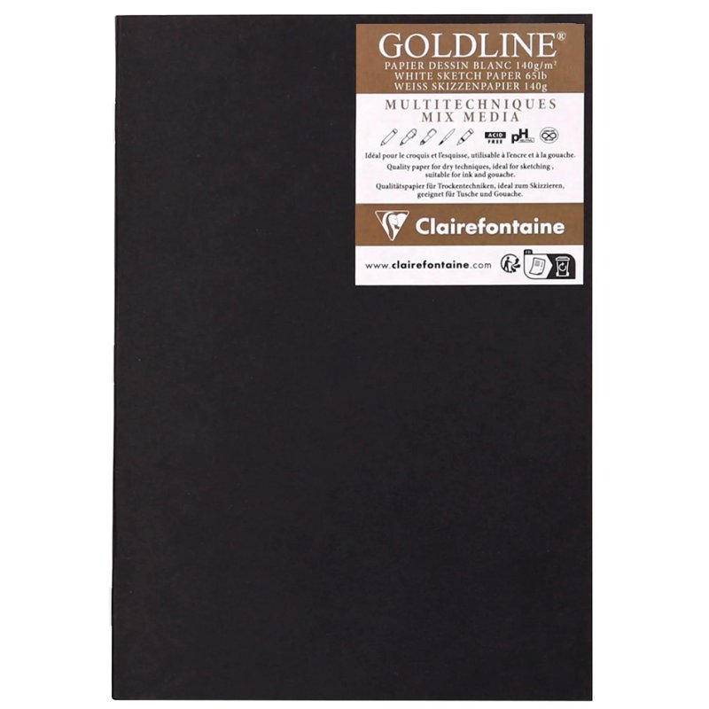 Clairefontaine carnet de croquis GOLDLINE, A4, noir, 20 feuilles