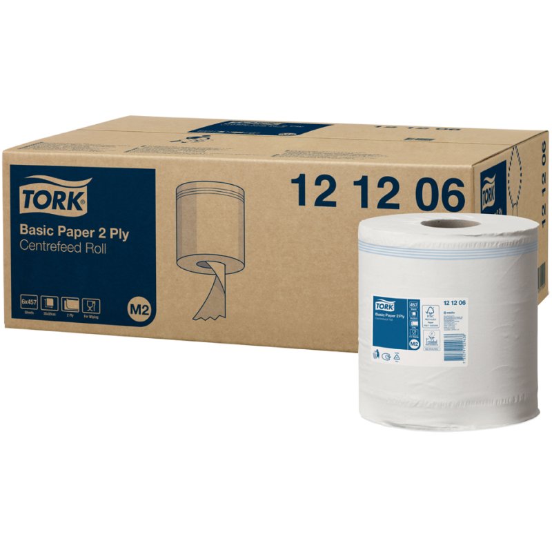 TORK Rouleau de nettoyage tout-en-un, 2 épaisseurs, blanc, 160 m