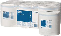 TORK universele schoonmaakrol, 1-laags, wit, 300 m