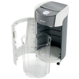 LEITZ papiervernietiger IQ OptiMax Office P5, wit/grijs, 10 blad