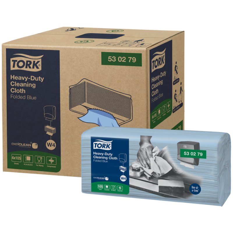 Tork chiffons de nettoyage universel, 415 × 355 mm, bleu, 105 pièces
