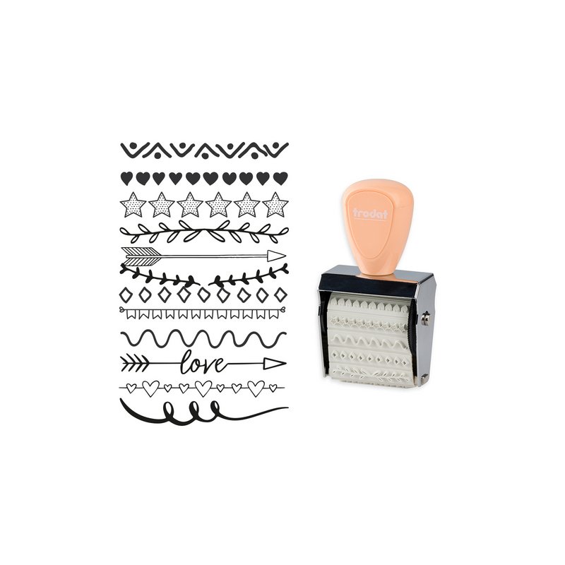 trodat decoratiestempelset Creative Mini Versierlijsten, 12 motieven, 30×5 mm