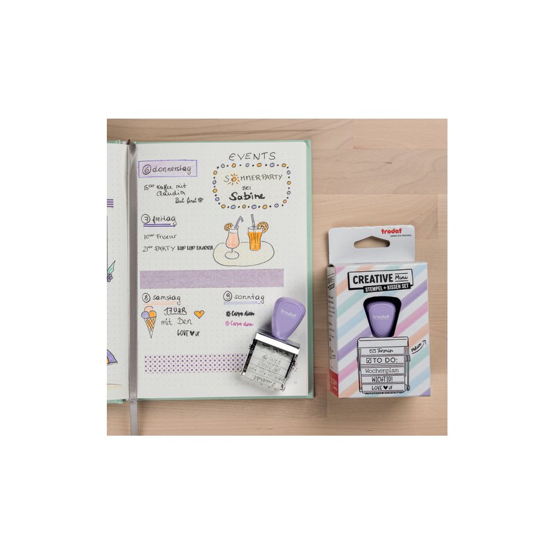 trodat decoratiestempelset Creative Mini Versierlijsten, 12 motieven, 30×5 mm