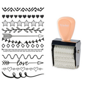 trodat creatieve mini-stempelsset Beste Wensen, 12 motieven, 30×5 mm, incl. stempelkussen