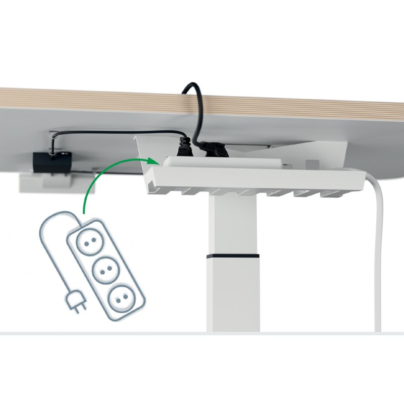 LEITZ sit-stand desk Ergo Compact, electrically adjustable, white, 800×600 mm
