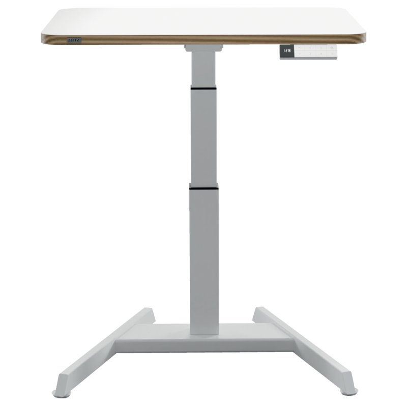 LEITZ sit-stand desk Ergo Compact, electrically adjustable, white, 800×600 mm