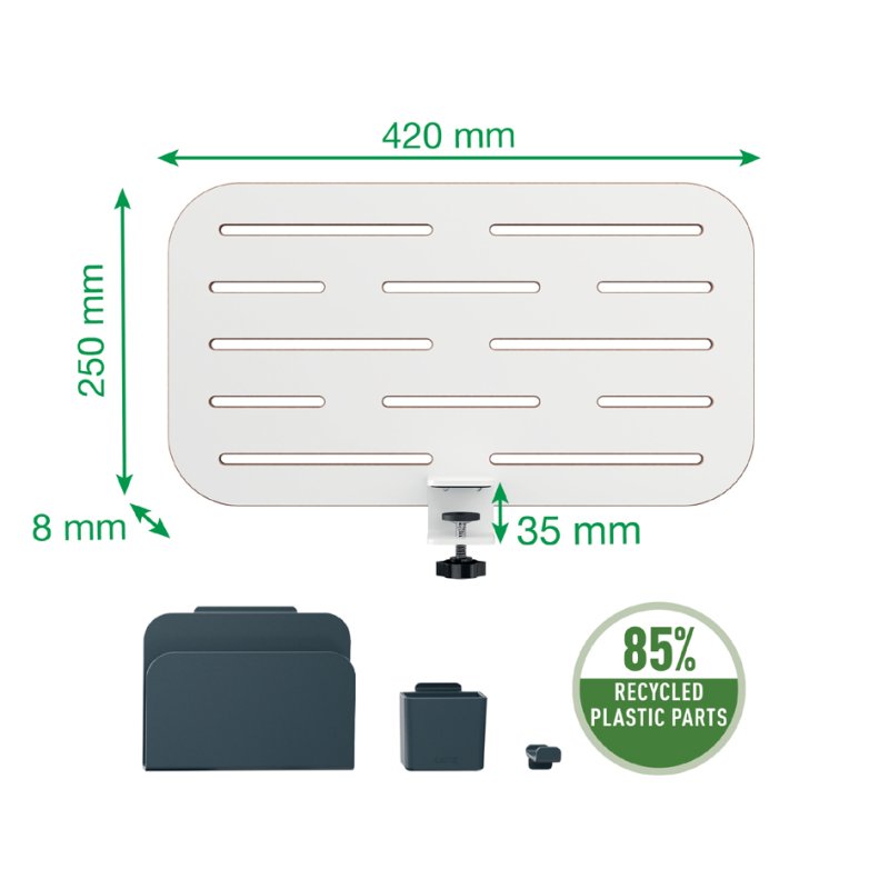 LEITZ Pegboard organiseur de bureau petit, blanc, 420×250 mm