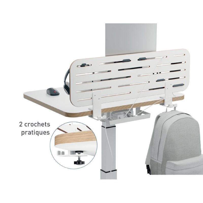 LEITZ Pegboard desk organiser large, white, 800×250 mm