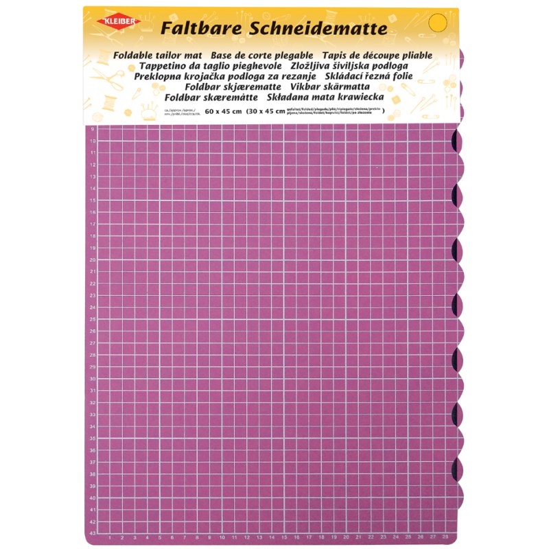 KLEIBER tapis de coupe A2, pliable, rose, 600×450 mm