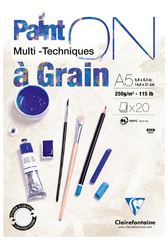 Clairefontaine tekenblok PAINT'ON A3, gekorreld en glad, 250 g/m², 20 vel