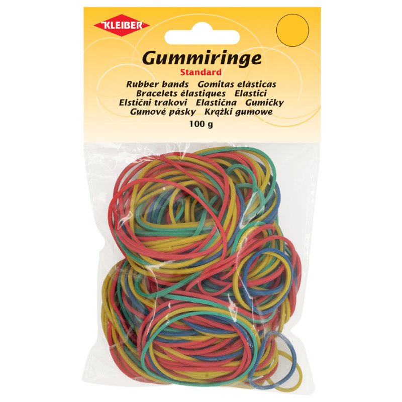 KLEIBER coloured elastic bands, various sizes, 100 g