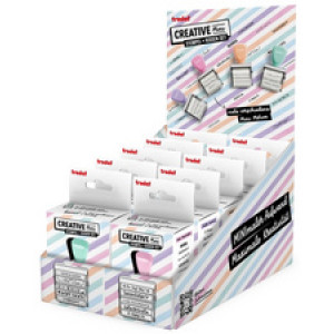 trodat creatieve mini-stempelsets, toonbankdisplay, 10 sets, 3-kleurig stempelkussen