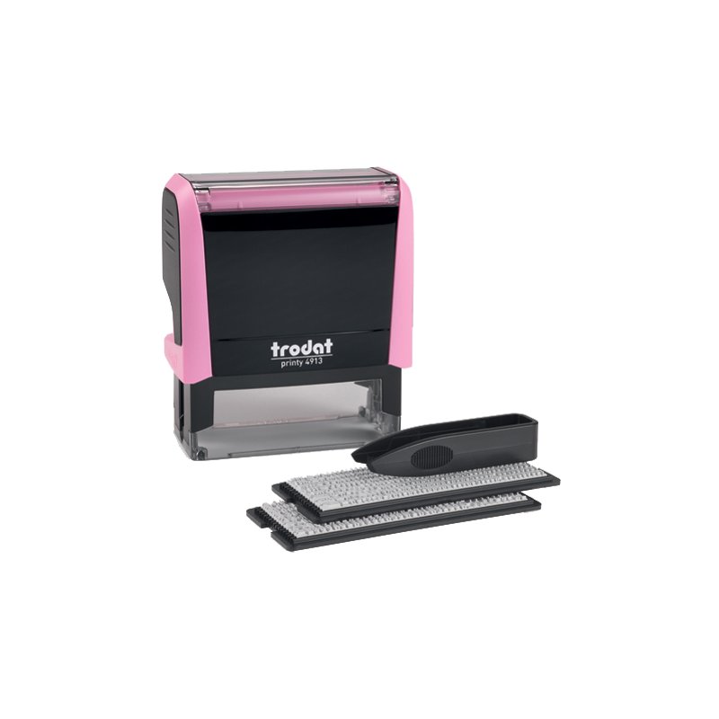 trodat textstempel-set Printy 4913 Typomatic, zelfinkend, 57×21 mm, pastelroze