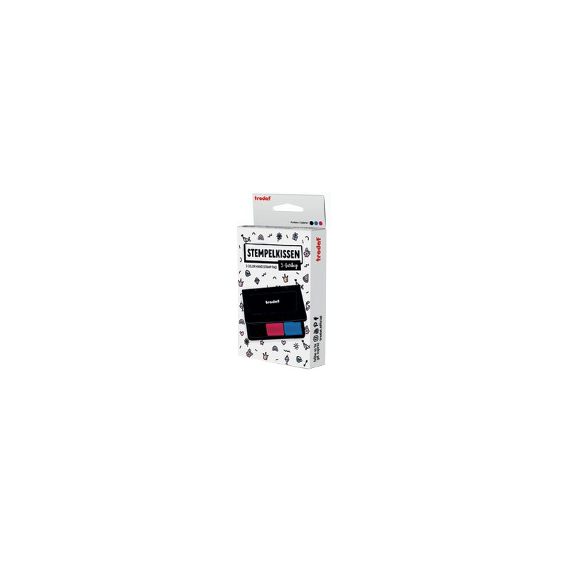 trodat stempelkussen 9051, 3-kleurig, zwart/rood/blauw, 90×50 mm