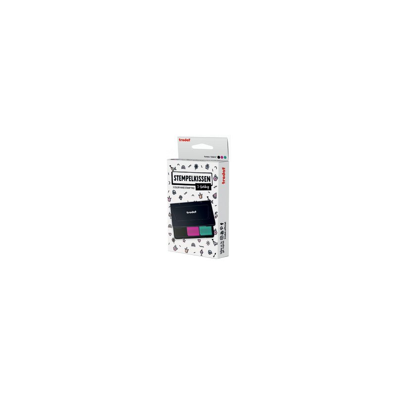 trodat stempelkussen 9051, 3-kleurig, zwart/rood/blauw, 90×50 mm
