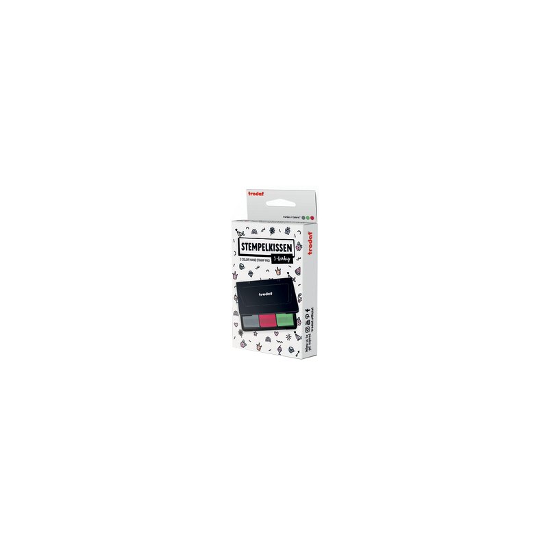 trodat stempelkussen 9051, 3-kleurig, zwart/rood/blauw, 90×50 mm