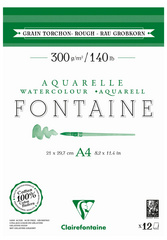 Clairefontaine aquarelpapier blok FONTAINE, A3, ruw, 300 g/m²