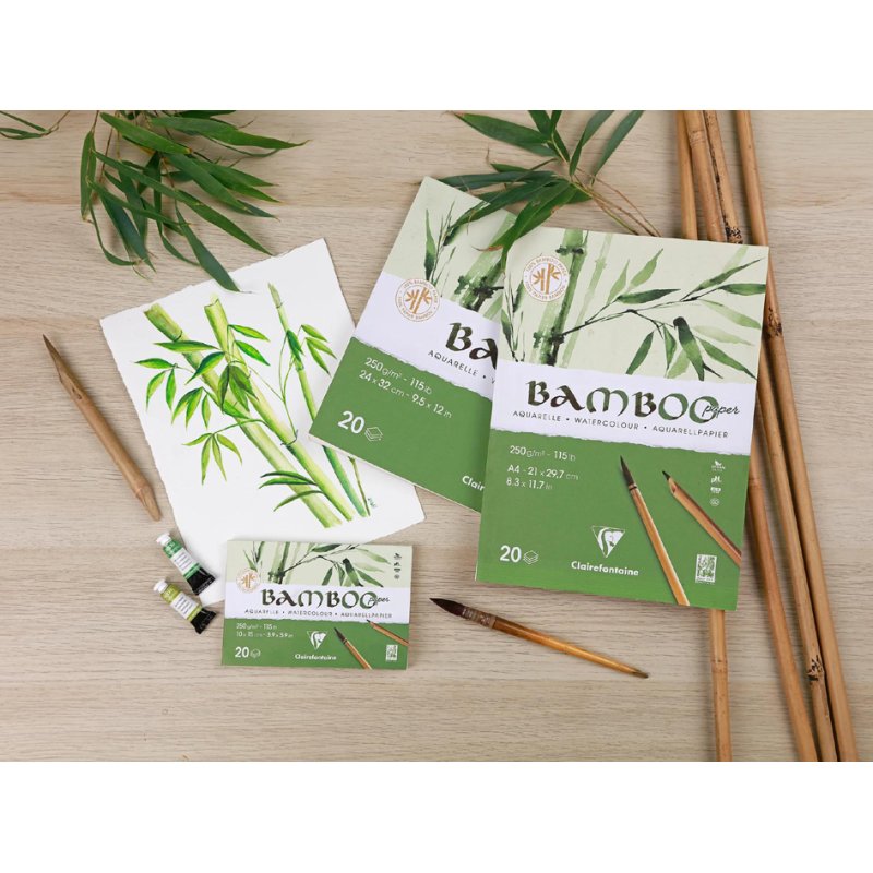 Clairefontaine BAMBOO watercolour pad A5, white, 20 sheets