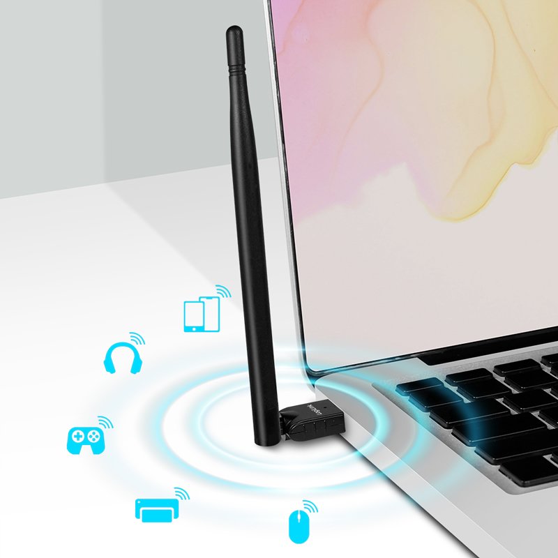LogiLink Adaptateur USB Bluetooth 5.3 avec antenne, noir, portée 150 m