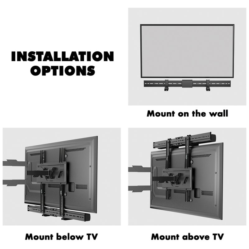LogiLink universal soundbar holder, black, 15 kg load capacity, VESA compatible