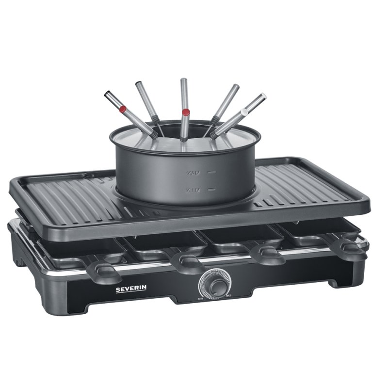 SEVERIN raclette-fondue combination RG 2347, 2-in-1, 8 pans