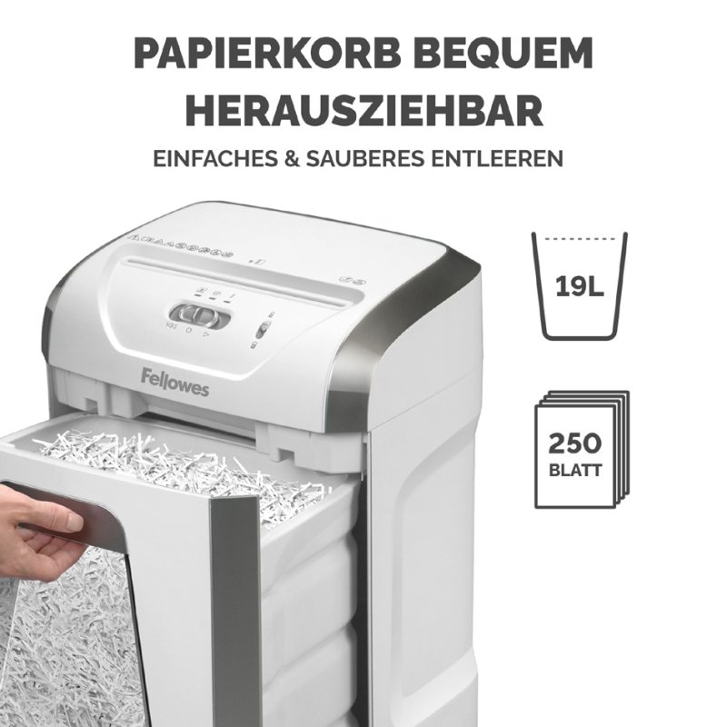 Fellowes Powershred 15C paper shredder, white, P-4, 15 sheets