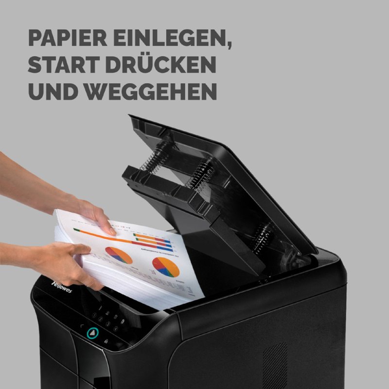 Fellowes déchiqueteuse AutoMax 450C, alimentation automatique, 450 feuilles, 68 litres