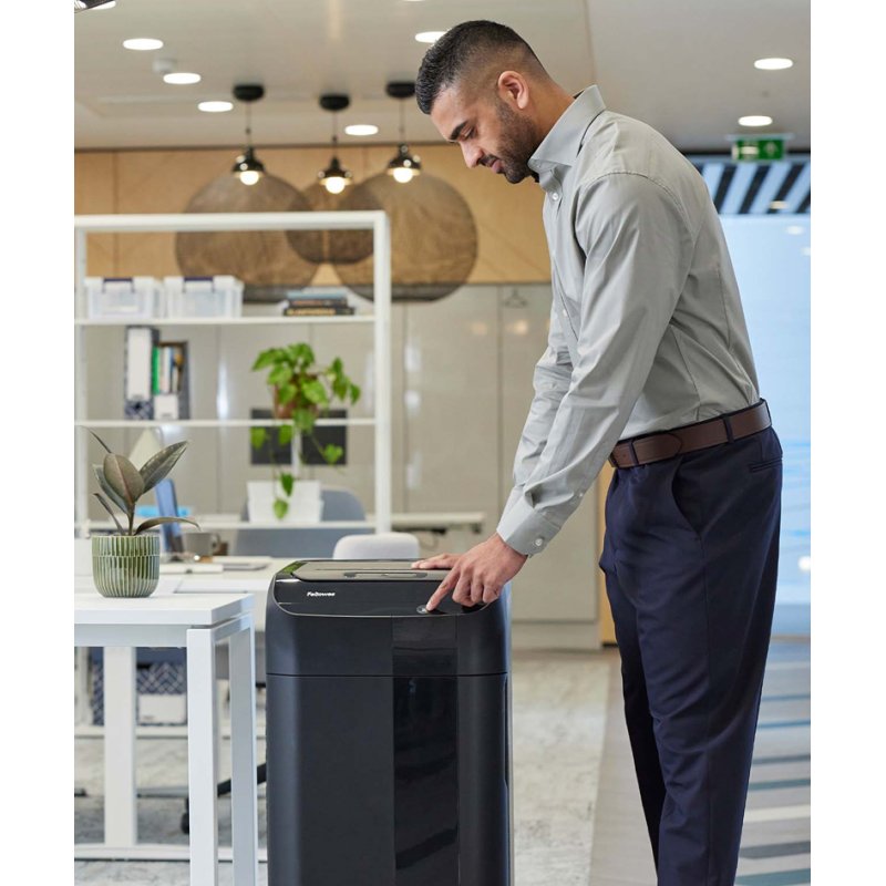 Fellowes déchiqueteuse AutoMax 450C, alimentation automatique, 450 feuilles, 68 litres