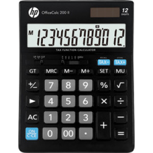HP rekenmachine OfficeCalc 200 II, 12-stellig display, zwart
