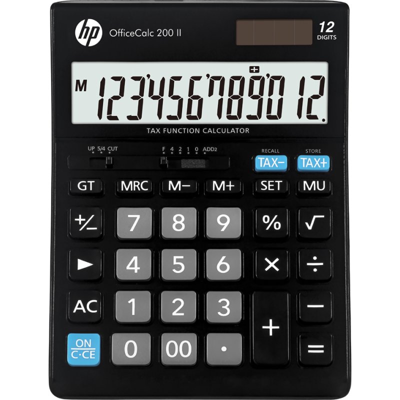 HP rekenmachine OfficeCalc 200 II, 12-stellig display, zwart